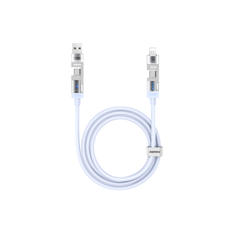 REMAX Radiance 240W Multi-functional Zinc Alloy Fast Charging Data Cable 1.2M CB18(A+C-C+L)