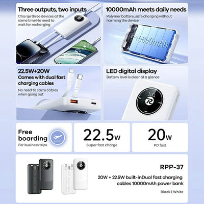 REMAX POWER BANK RPP-37 20+22.5W 10000mAh