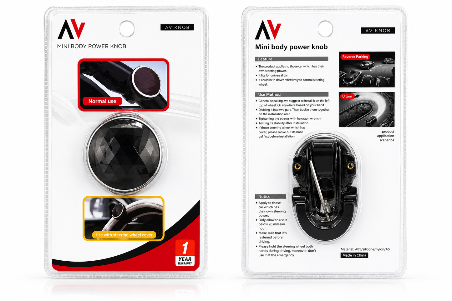 AV Mini Body Power Steering Wheel Knob