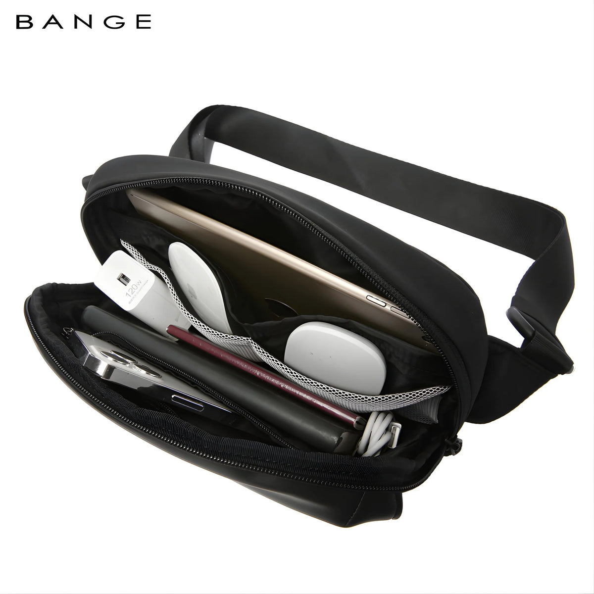 BANGE Vega BG-8133 Ultra-Lightweight, Sleek Water-Resistant Nylon Messenger Crossbody Bag