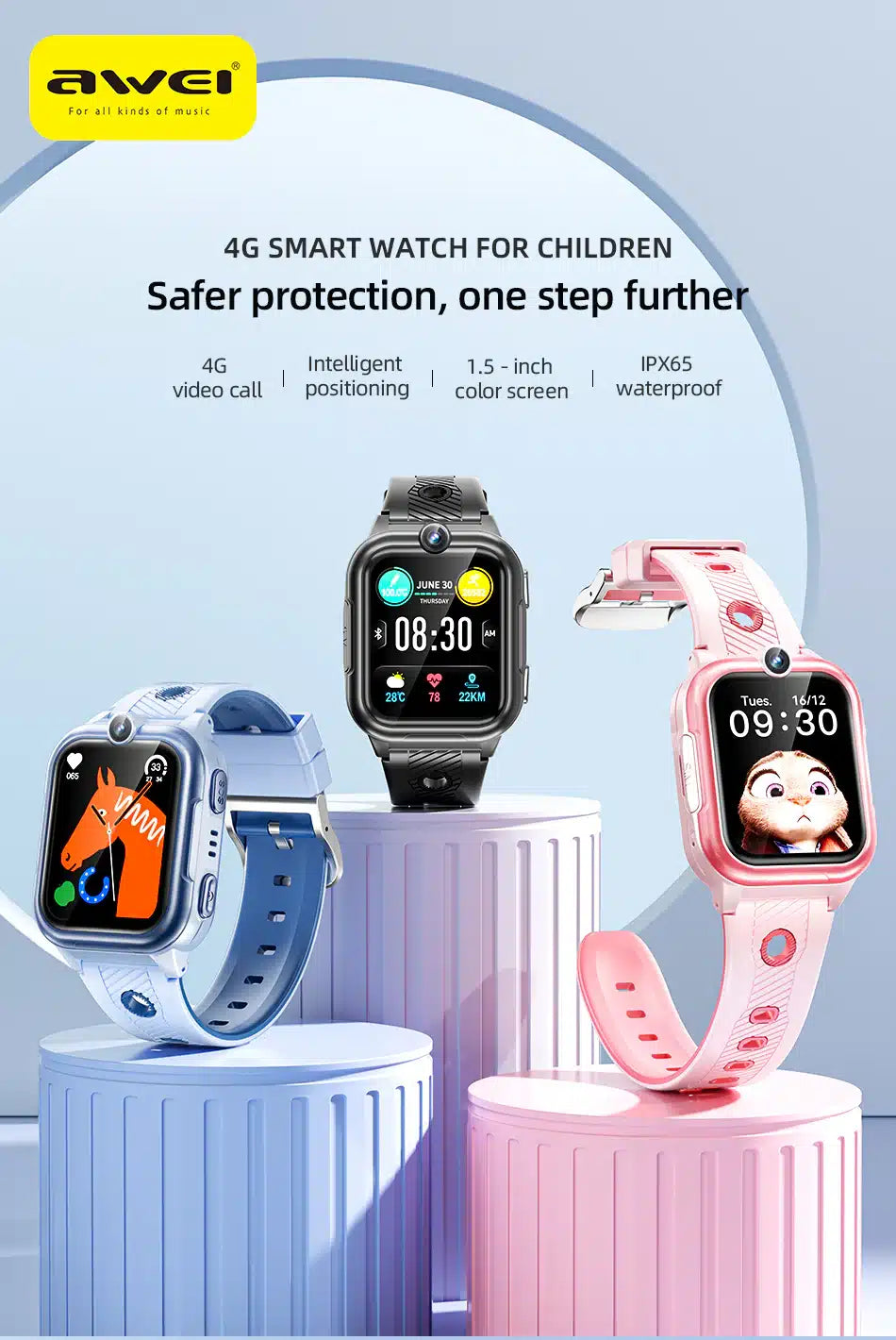 AWEI H30 Bluetooth Call Smart Watch