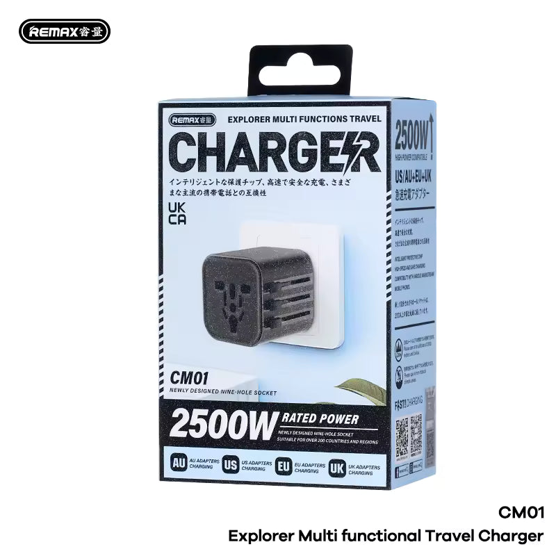 REMAX CM01 2500W EXPLORER MULTI FUNCTIONS TRAVEL CHARGER