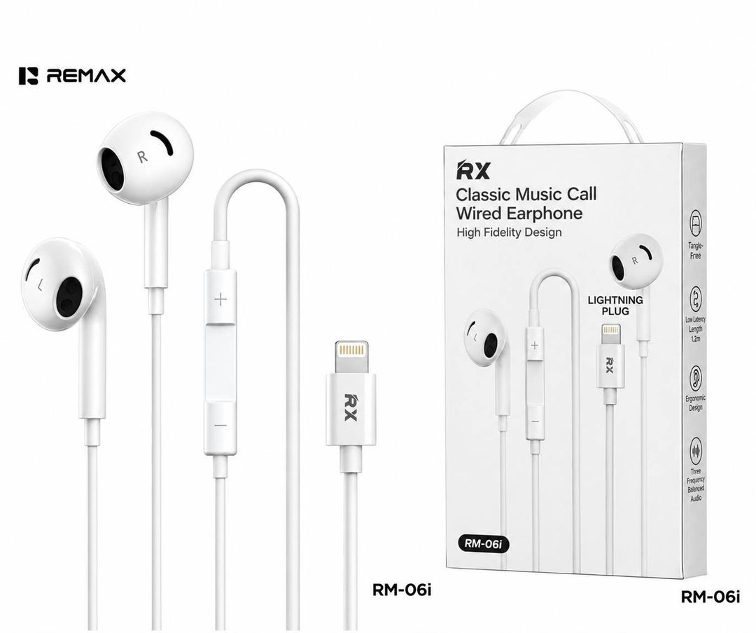 REMAX RX iPhone Classic Music Call Wired Earphones RM-06i