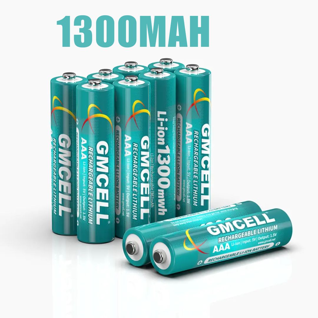GMCELL 1300mWH Rechargeable AAA Lithium Battery (2-Pack)