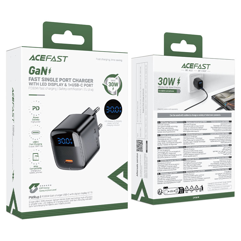 ACEFAST PD30W GaN USB-C (EU) Fast Charge Wall Charger A115
