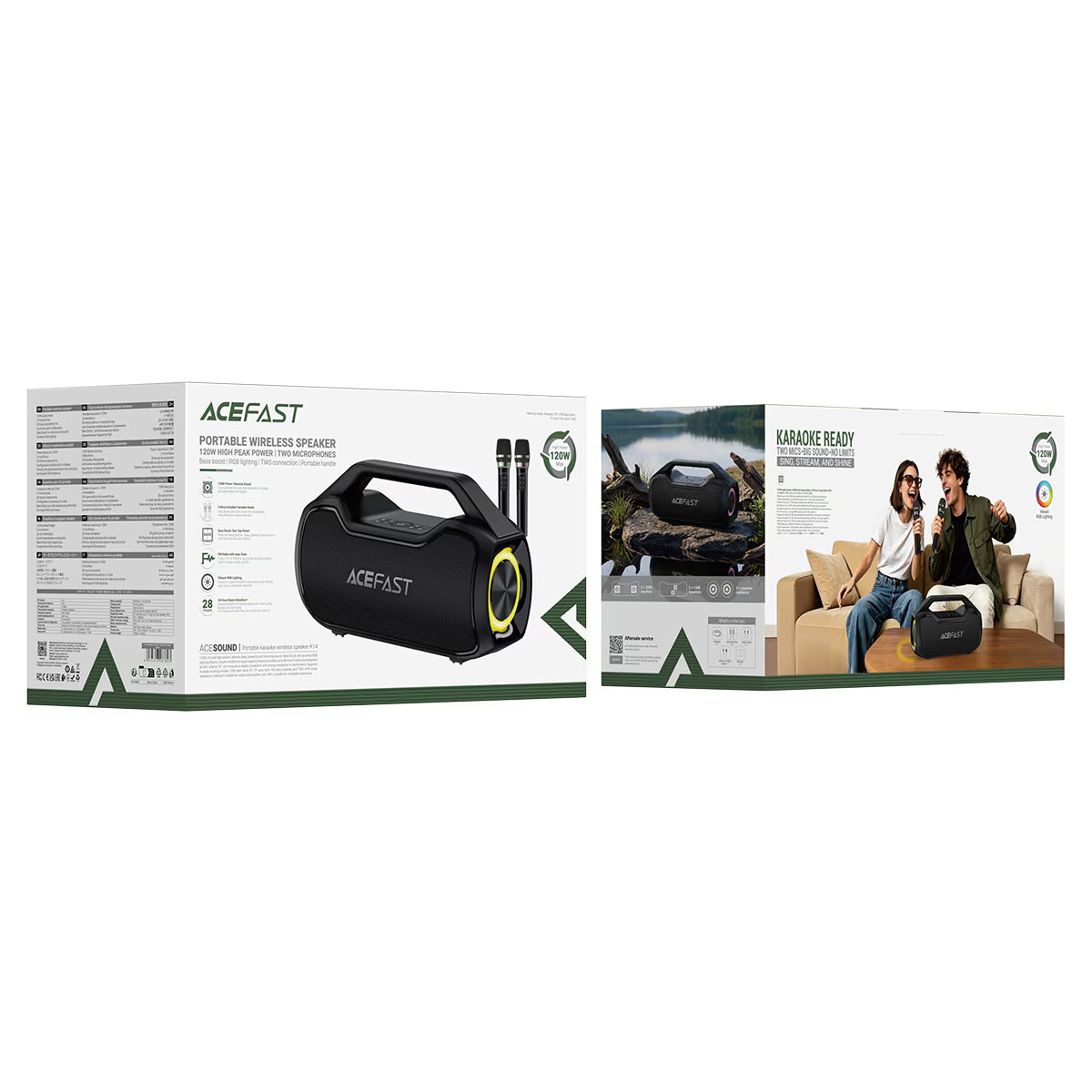 ACEFAST Portable Wireless Speaker K14 With 2 Wireless Mics