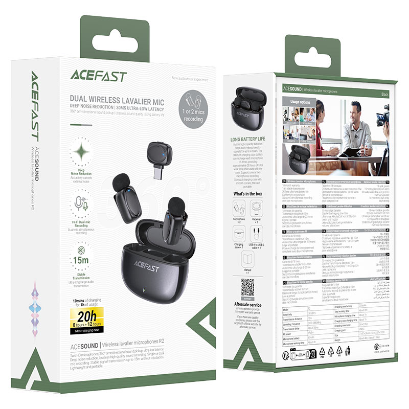 ACEFAST R2 Wireless Lavalier Microphones
