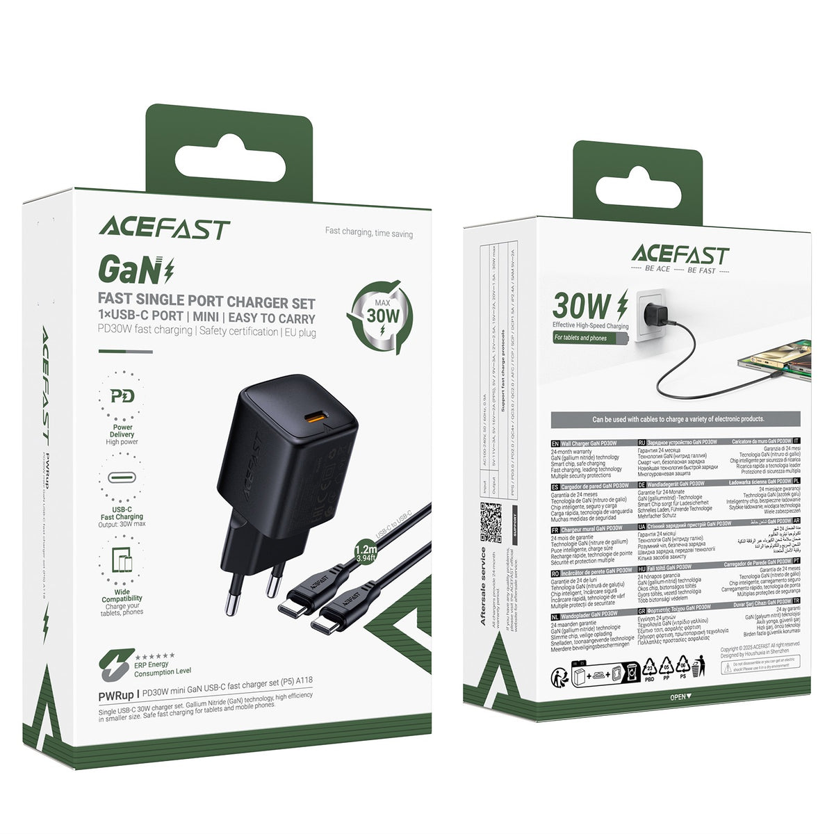 A118 PD30W mini Gan USB-C fast charger Set (P5)(EU)