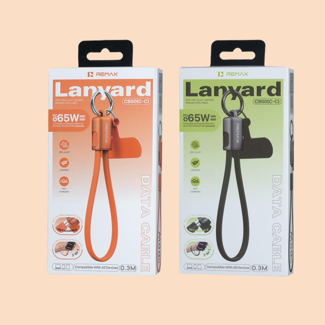 REMAX Musign 65W Zinc Alloy Lanyard Braided Data Cable 0.3M CB50 (C-C)