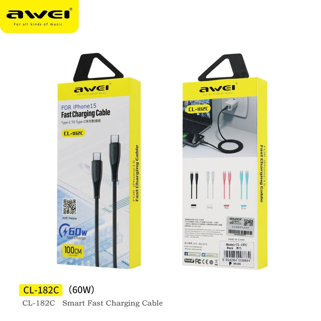 AWEI CL-182C USB-C to USB-C 60W 100CM