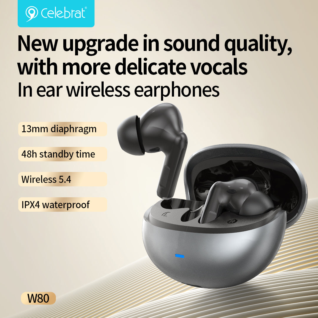 Celebrat W80 Bluetooth 5.4 Hi-Res Audio Earbuds