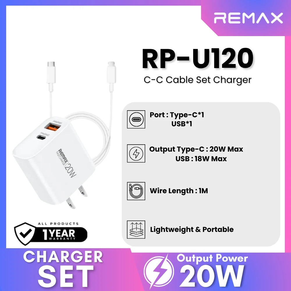 Remax RP-U120 Kiddy Series 20W C+C Charger
