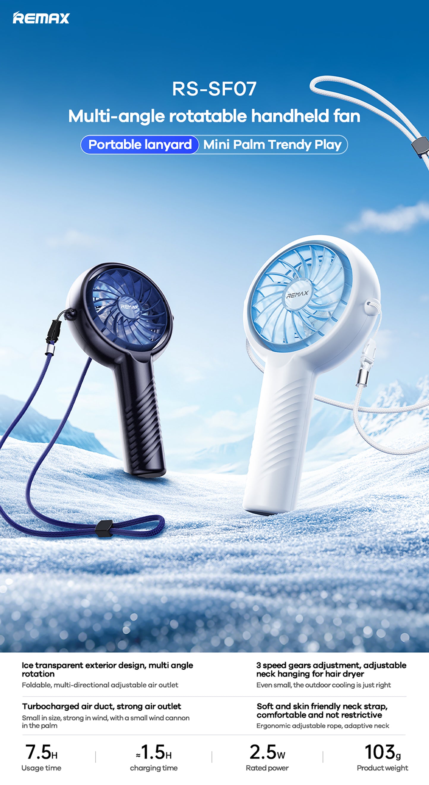 REMAX Handheld Fan RS-SF07