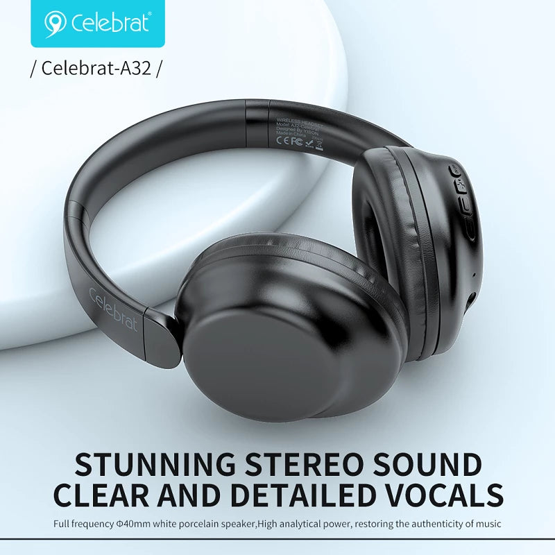 CELEBRAT A32 Extra Bass Bluetooth Headphones