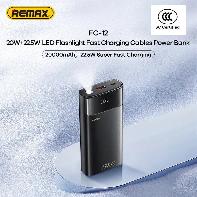REMAX POWER BANK FC-12 20+22.5W LED 20000mAh