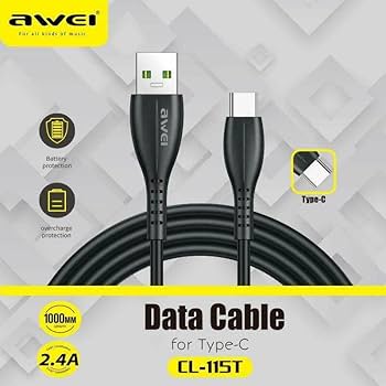 awei Data Cable for Type-C 2.4A Fast Charging Cable CL-115T