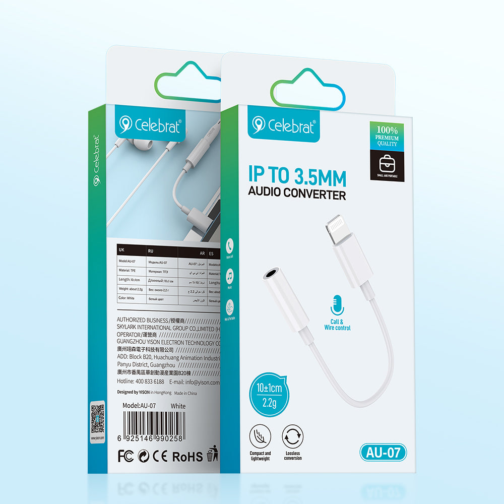 Celebrat Lightning to 3.5mm Audio Conversion Cable AU-07