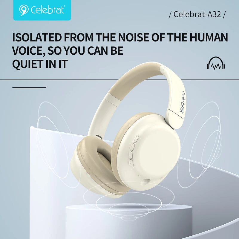 CELEBRAT A32 Extra Bass Bluetooth Headphones