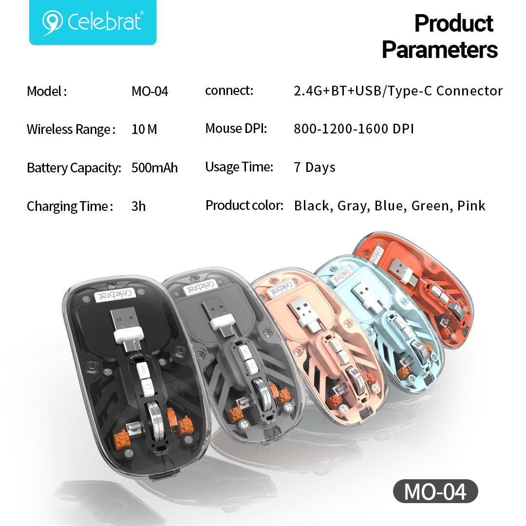 Celebrat Wholesaler Silent 4‑DPI Wireless Mouse MO-04