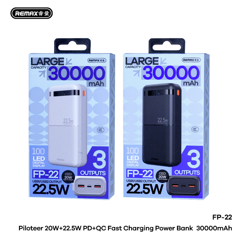 REMAX POWER BANK 30,000mAh Fast Charging FP-22