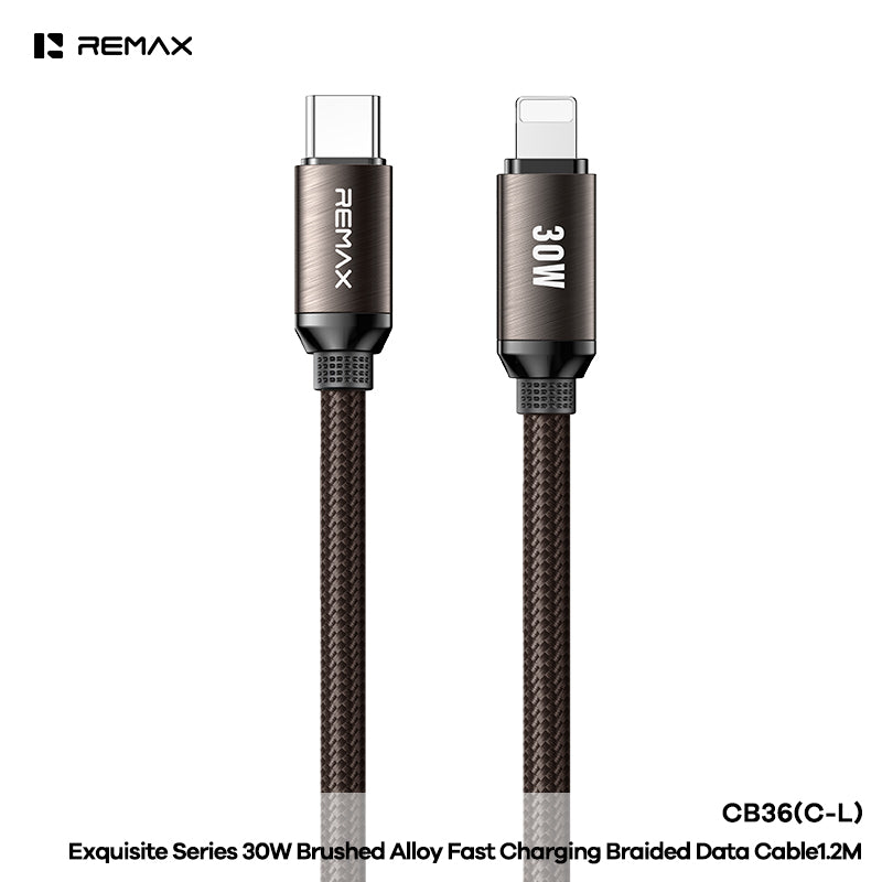 REMAX Exquisite Series 100W Brushed Alloy Fast Charging Braided Data Cable CB36 (C-L)
