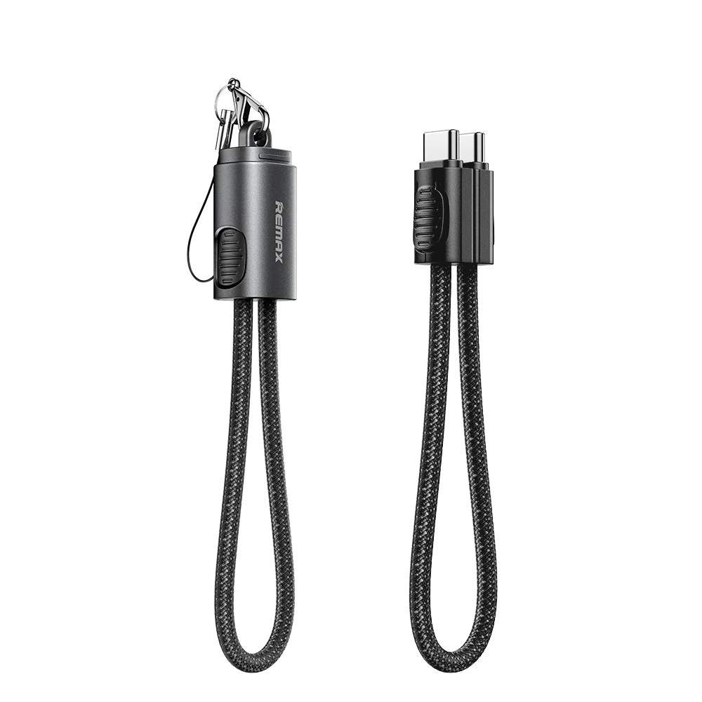 REMAX Zinc alloy Hanging Rope Braided   data cable 0.2M C6(C-C)  65W