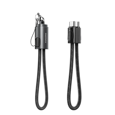 REMAX Zinc Alloy Hanging Rope Braided   Data Cable 0.2M C6(C-C)  65W