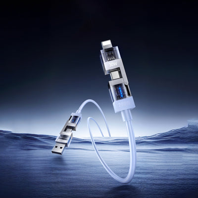 REMAX Radiance 240W Multi-functional  Zinc Alloy Fast Charging Data Cable  1.2M CB18(A+C-C+L)
