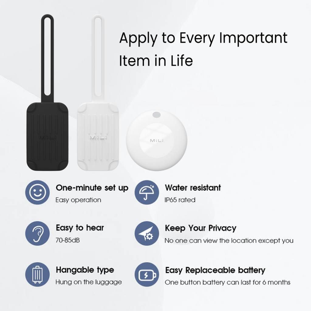 MiLi MiTag With Luggage Tag for Apple Find My