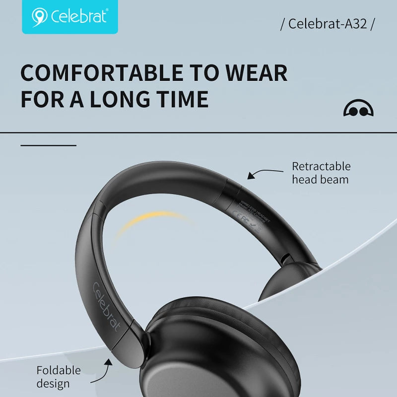 CELEBRAT A32 Extra Bass Bluetooth Headphones