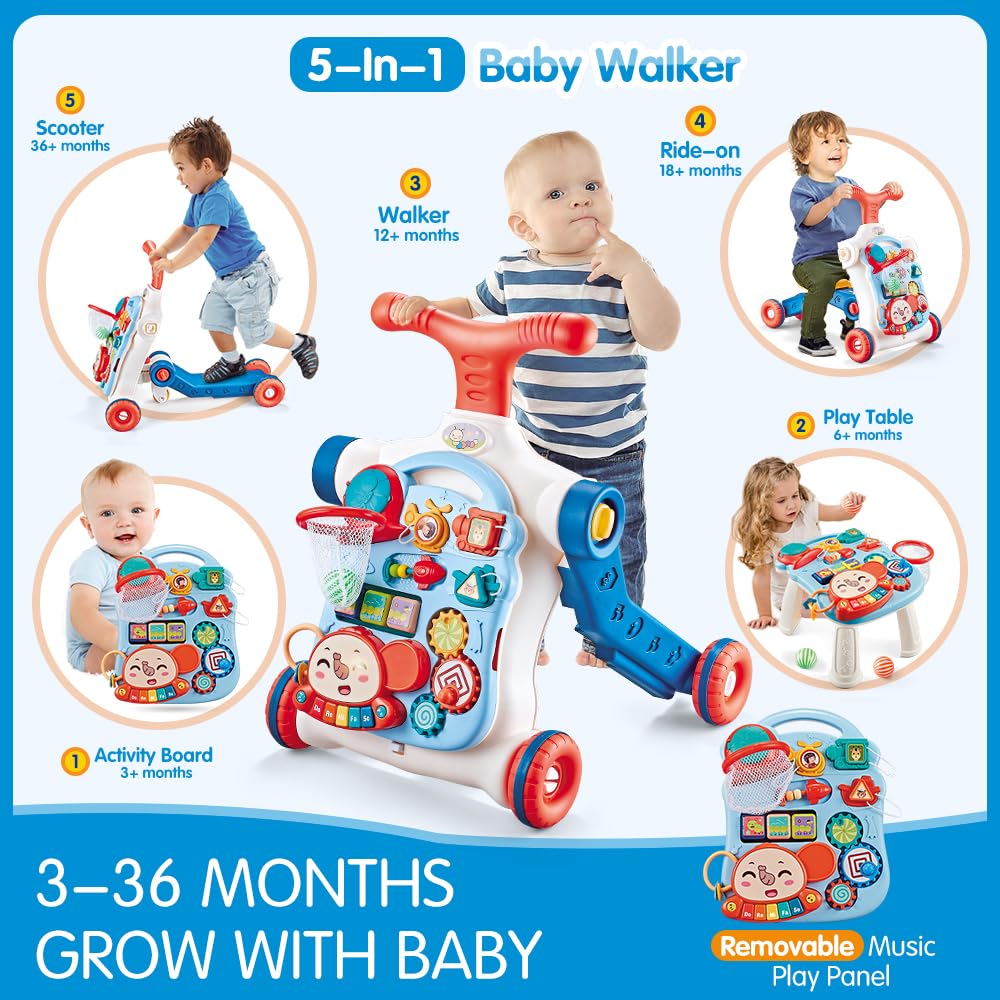 5-in-1 Baby Walker and Activity Center