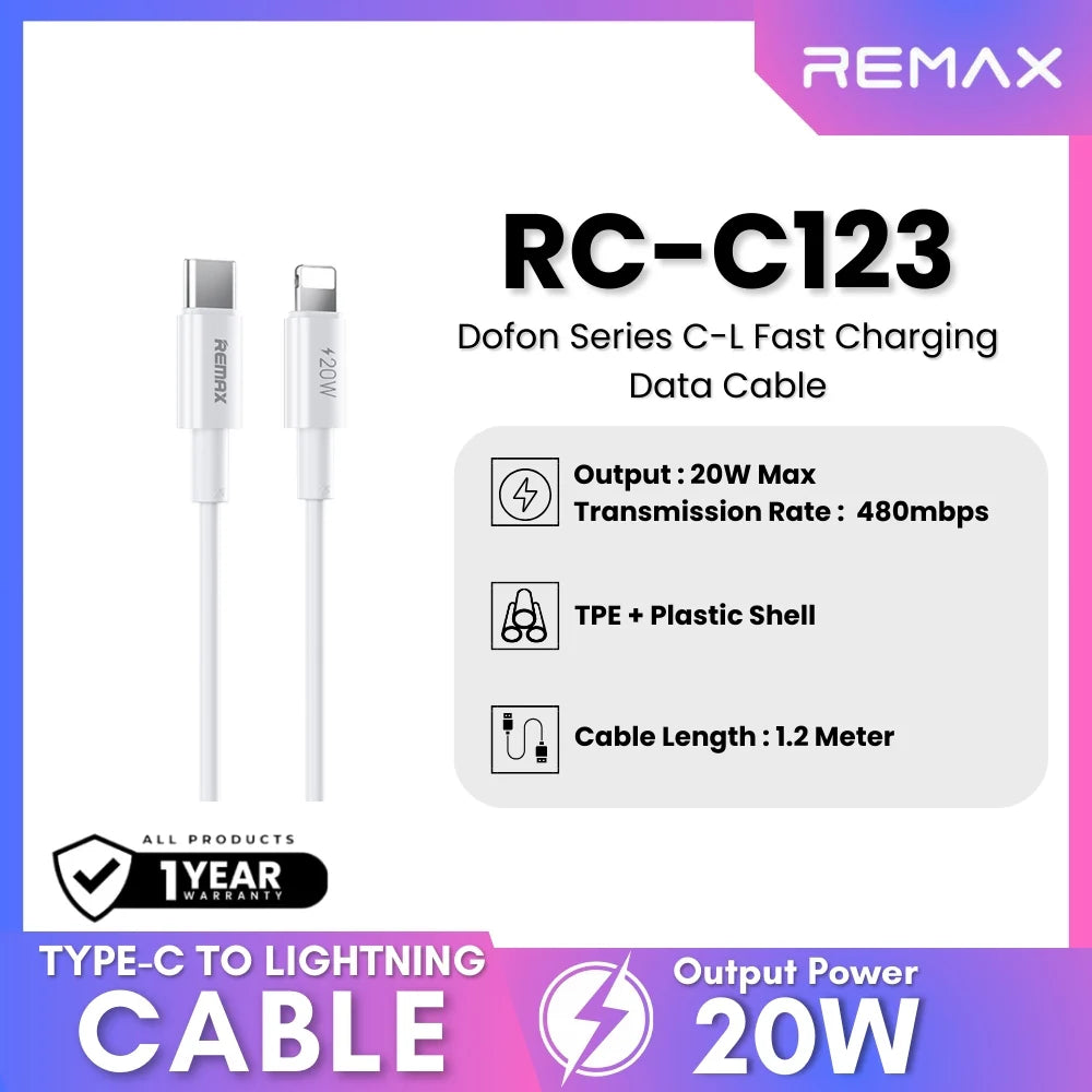 REMAX Dofon Series 30W PD Fast Charging  Data Cable 2M  RC-C123 C-L