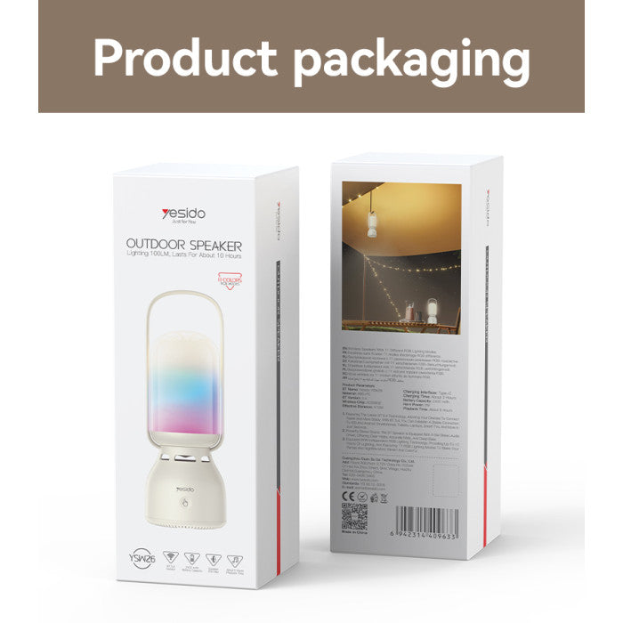 YESIDO YSW26 Outdoor RGB  Bluetooth  Speaker