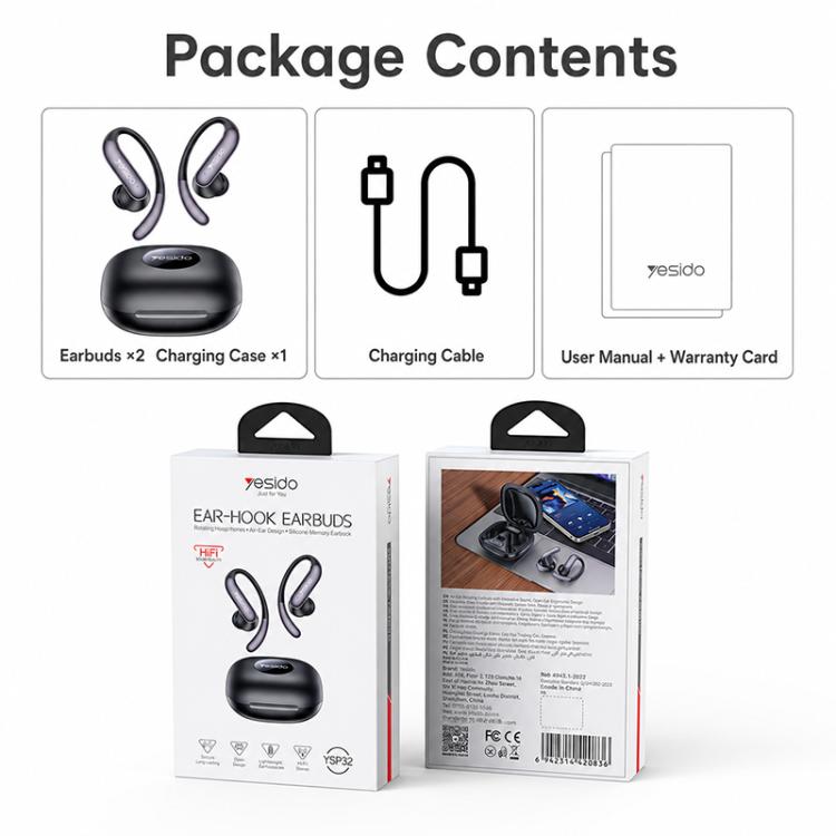 YESIDO YSP32 OWS over-ear  headphones