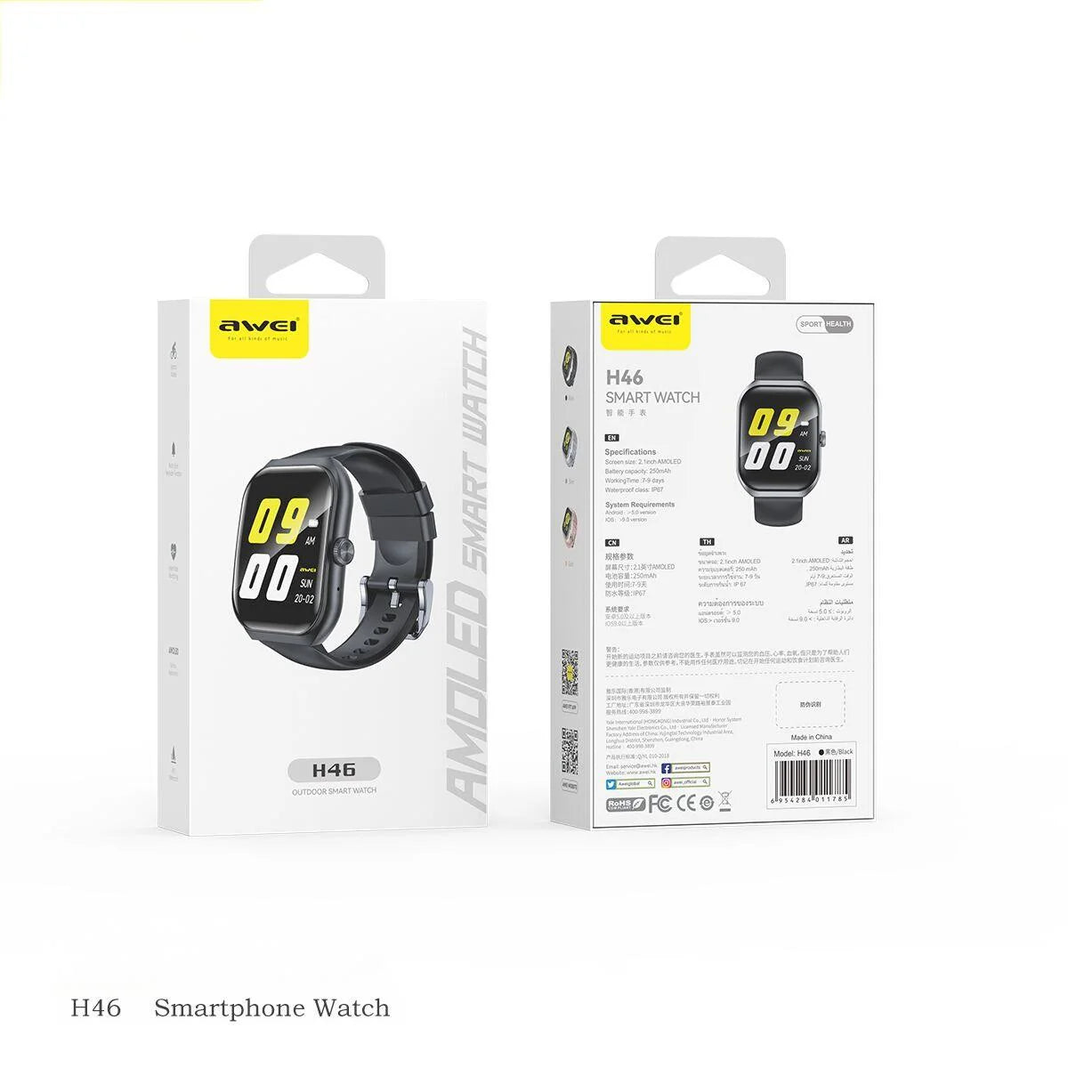 AWEI H46 Bluetooth Call Smart Watch