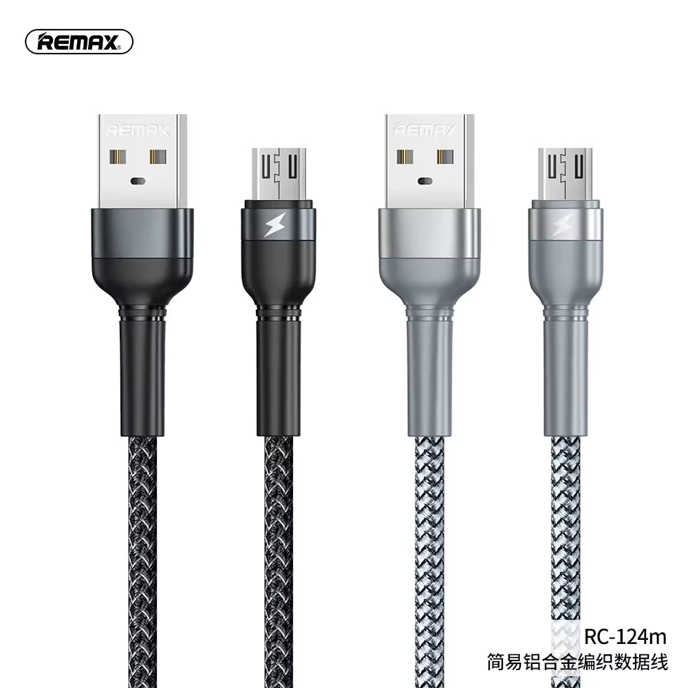 REMAX Jany Series Aluminum Alloy Braided  2.4A data cable RC-124m/i/a