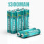 GMCELL 1300mWH Rechargeable AAA Lithium Battery (2-Pack)