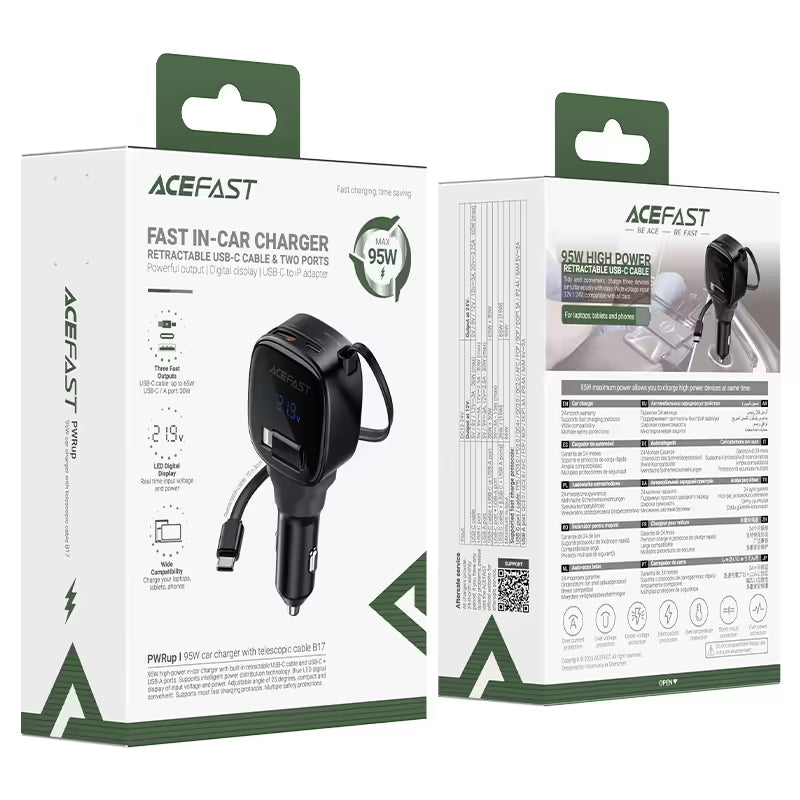 ACEFAST B17 95W Car Charger With Telescopic Cable