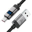 ACEFAST C15-04 USB-A to USB-C zinc alloy digital display braided  charging data cable（1.2m）