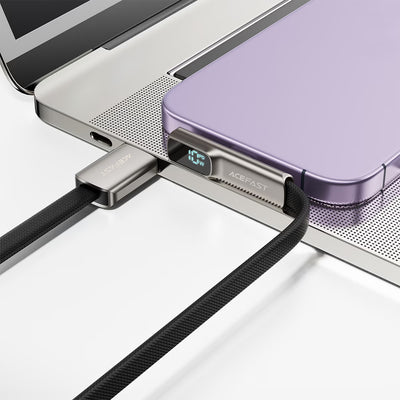 ACEFAST C31-04 USB-A to USB-C charging data cable with  digital display