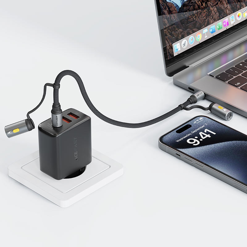 Charging Data Cable J4 USB-C / LED light / cigarette lighter