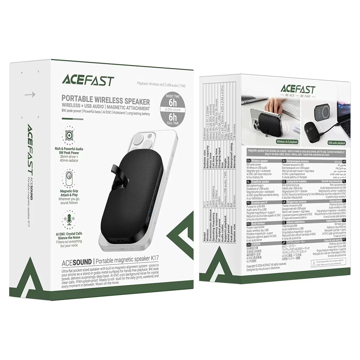ACEFAST Portable Magnetic Wireless Speaker K17