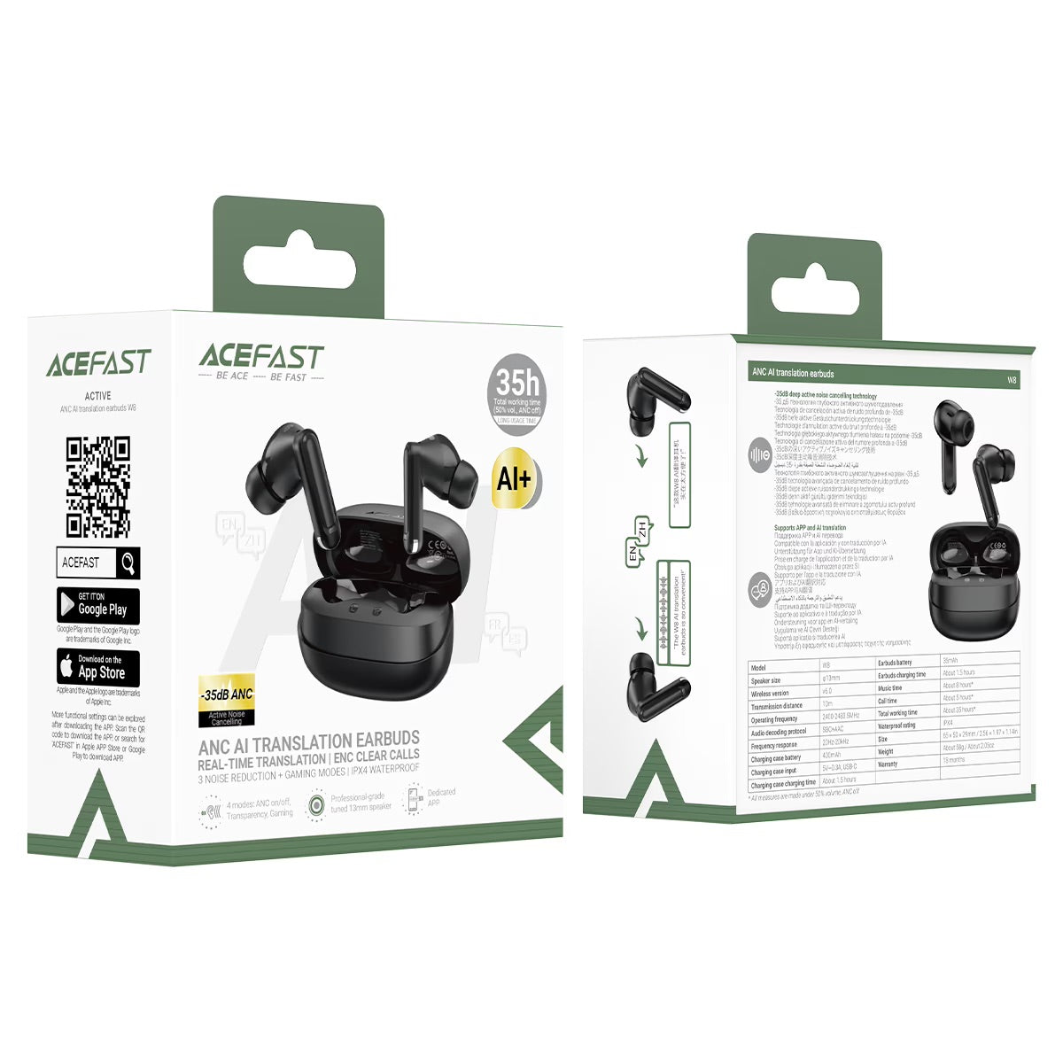 ACEFAST TWS Earbuds W8 ANC AI Translation