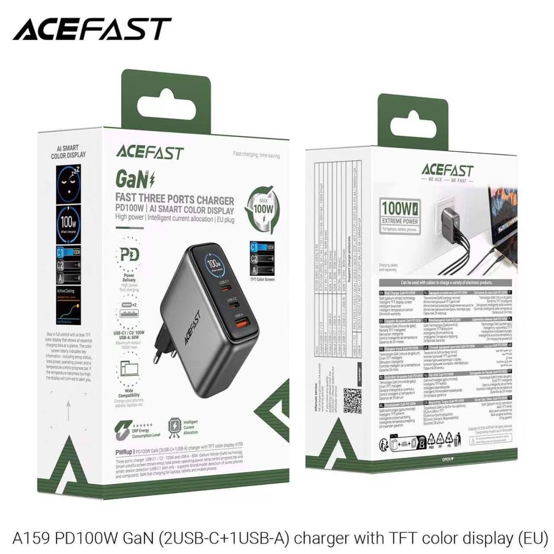 ACEFAST A159 PD100W GaN (2USB-C+1USB-A) Charger