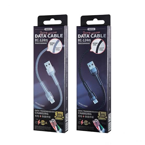 REMAX Jany Series Aluminum Alloy Braided  2.4A data cable RC-124m/i/a