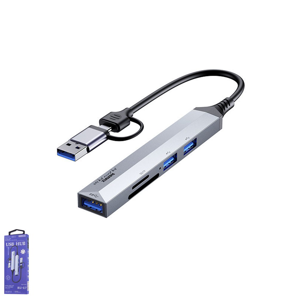 REMAX 5-in-1 Multi-Port USB & Type-C Docking Hub RU-U7