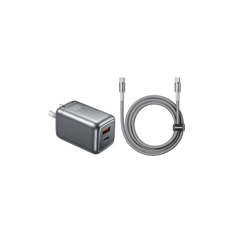 REMAX 45W GaN Folding Travel Adapter + C-C Cable Set CA-25