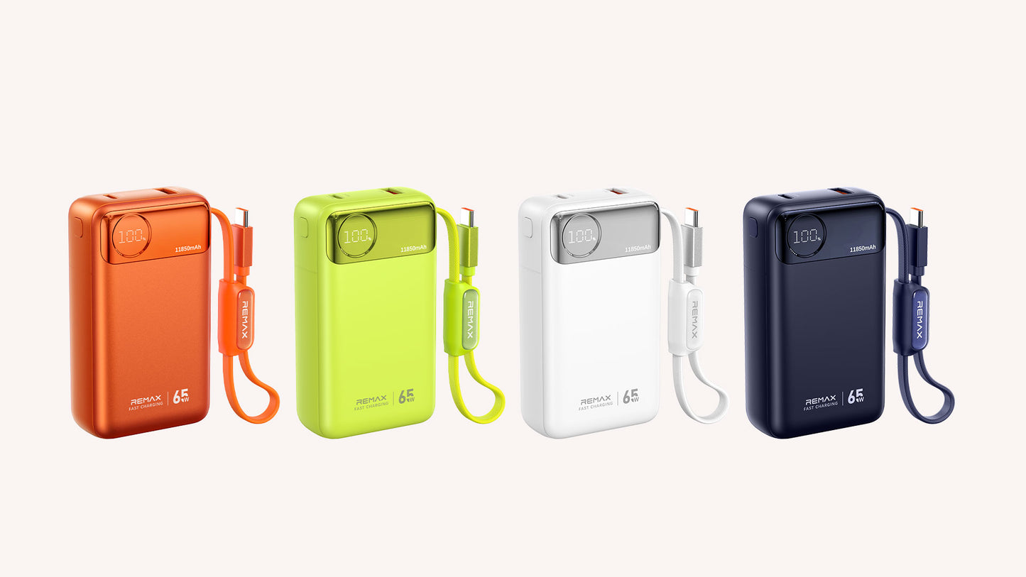 REMAX 11,850mAh 65W Fast-Charging Power Bank T132