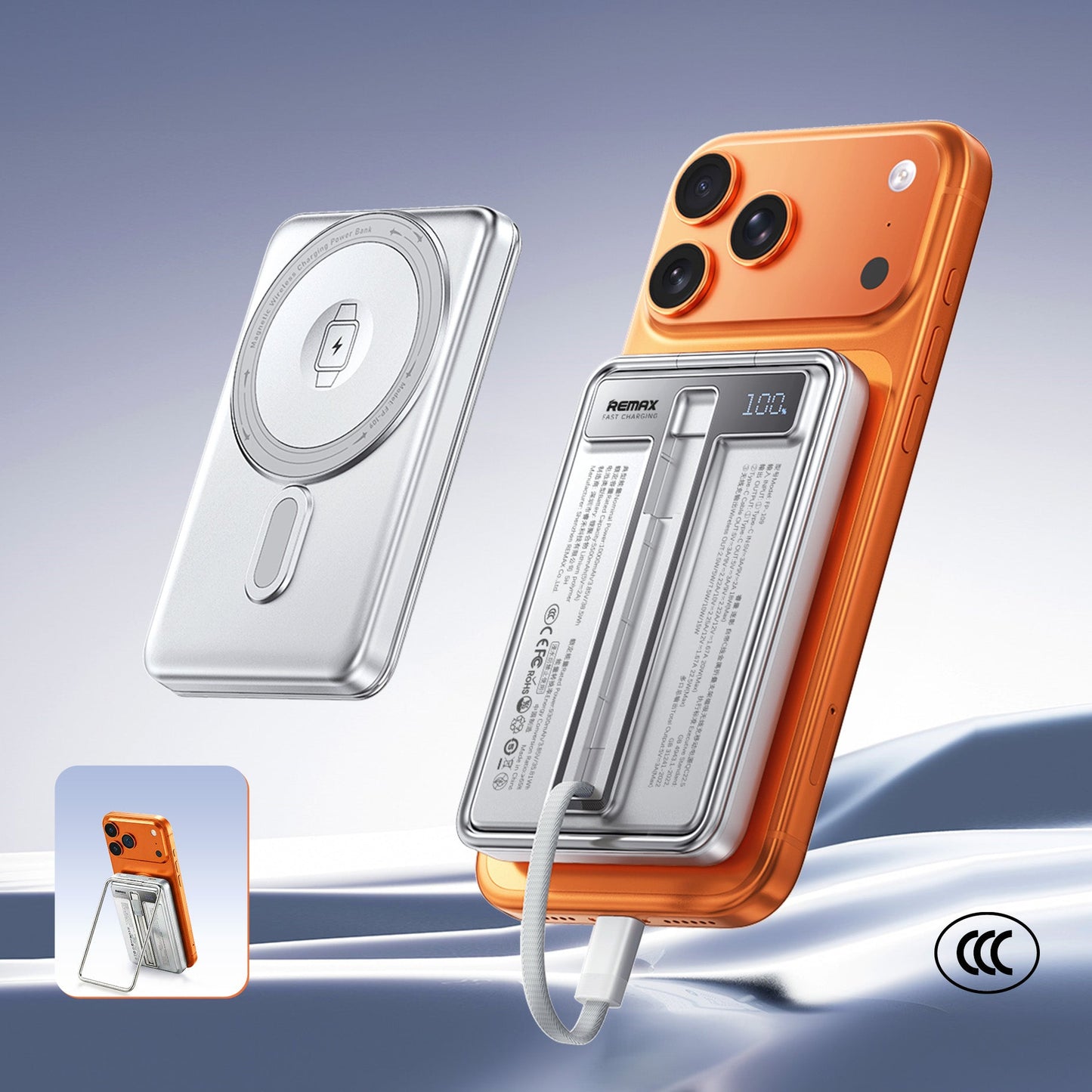 REMAX 10,000mAh 22.5W Multi-Functional Magnetic Portable Charger FP-109