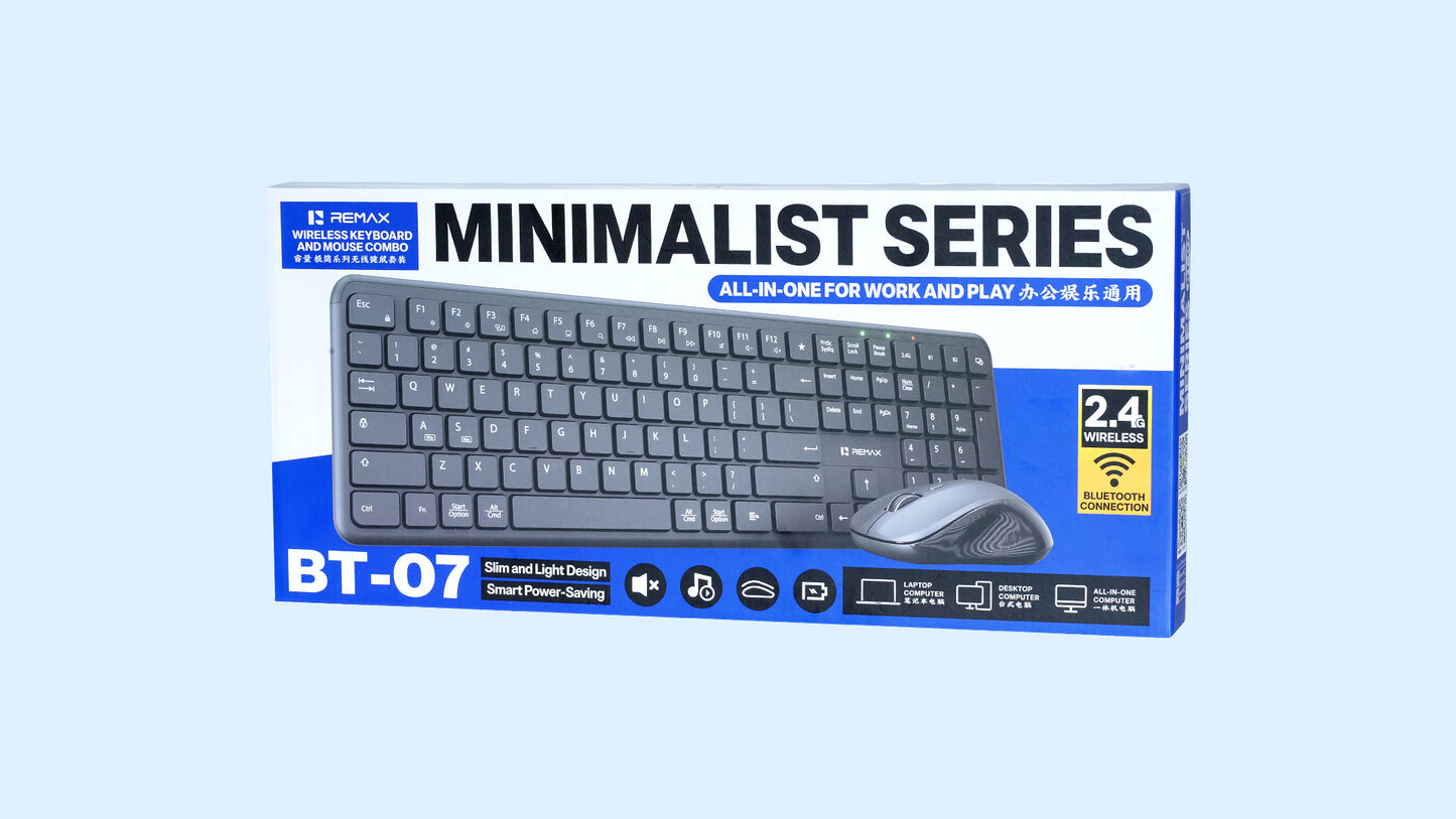 REMAX Minimalist series wireless keyboard  and mouse kit  BT-07